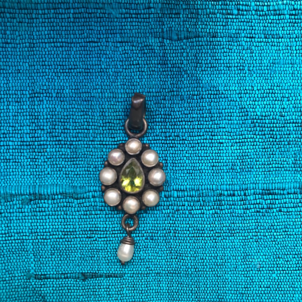 🤘💃HP💥🎉Pearl semi precious stone silver pendant